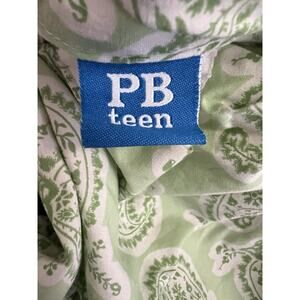 Pottery Barn Teen Full/Queen Duvet Cover Mint Green Paisley Cotton * Read Flawed